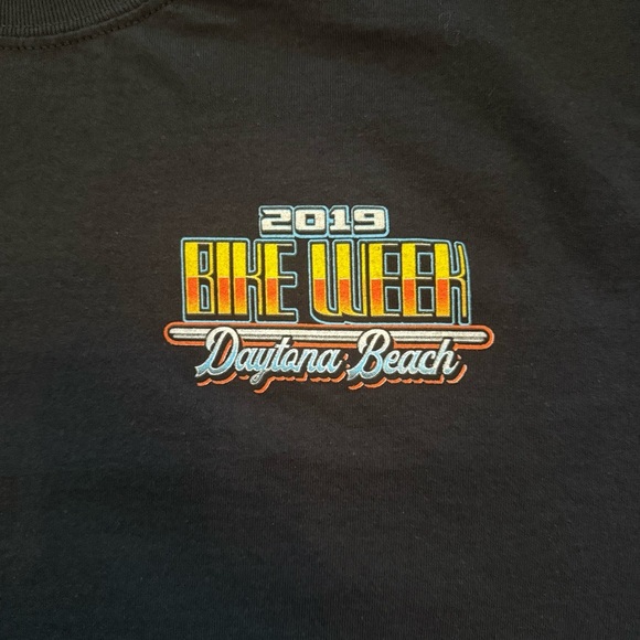 Daytona Beach Bike Week 2019 78th Black Graphic T Shirt Palm Trees Boardwalk - Picture 4 of 6